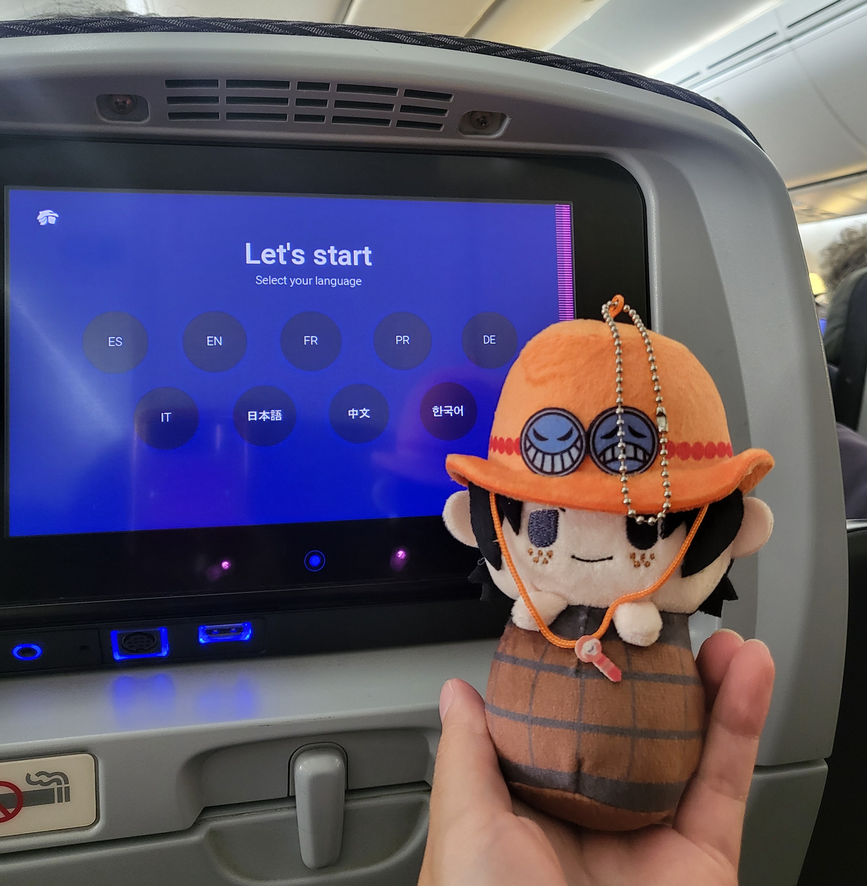Ace plushie in the plane photo